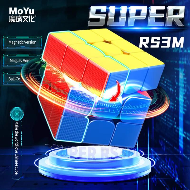 MOYU-슈퍼 RS3M 2022 자기 부상 3x3 마그네틱 매직 스피드 큐브, 스티커 없음, 전문 RS3 M 2022 3x3, 어린이 선물